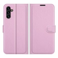  Samsung Galaxy A04s / A13 5G Fodral Litchi L&auml;der Ljus Rosa