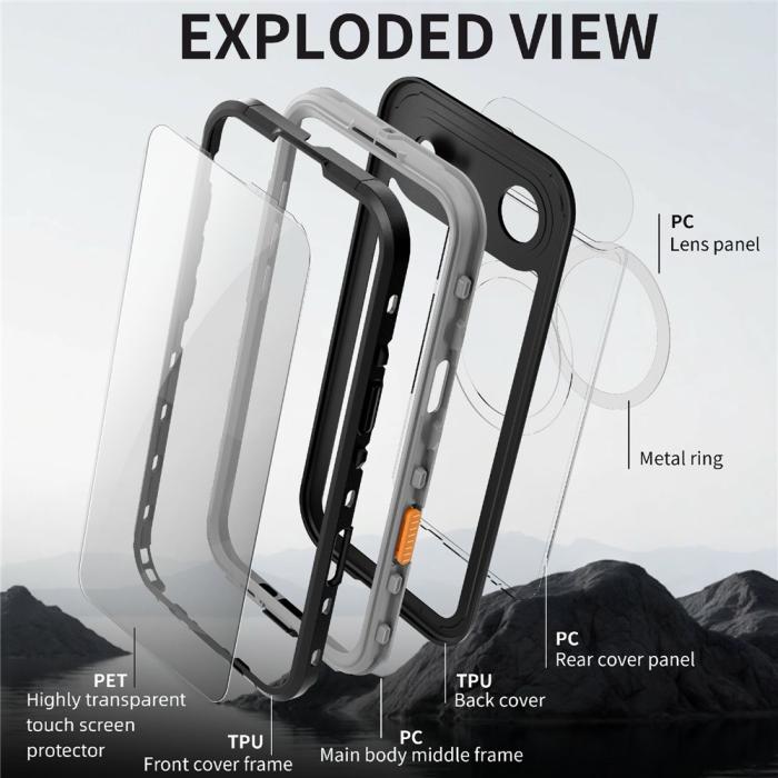 Bild 2, ShellBox ShellBox iPhone Air MagSafe IP68 Vattentät Skal Svart