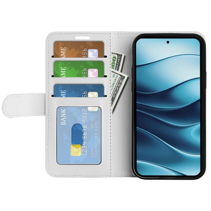 Bild 2,  Xiaomi Redmi Note 14 4G Fodral Crazy Horse Läder Vit