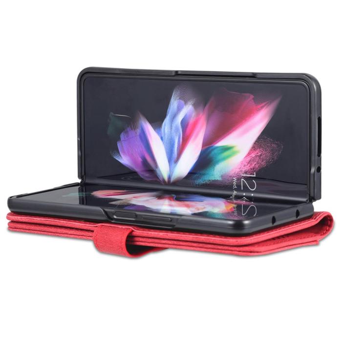 Bild 3, AZNS AZNS Galaxy Z Fold 5 Fodral Läder Röd