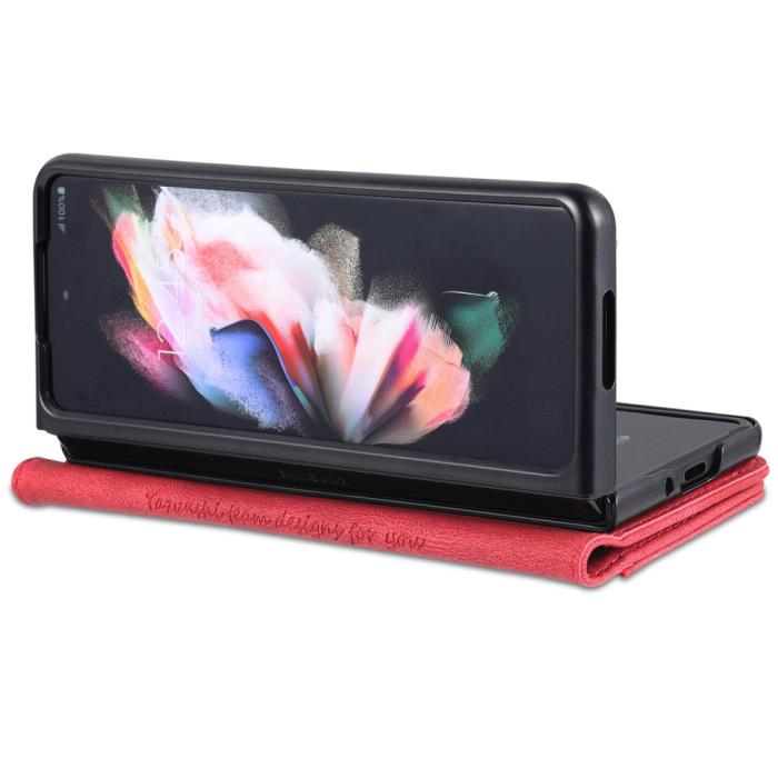 Bild 4, AZNS AZNS Galaxy Z Fold 5 Fodral Läder Röd