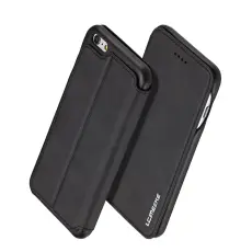 LC.IMEEKE iPhone 6/6S - LC.IMEEKE Retro L&auml;der Fodral - Svart