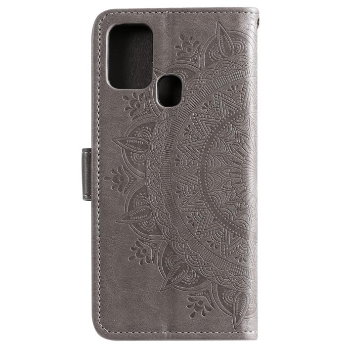 Bild 4,  Samsung Galaxy A21s - Mandala Plånboksfodral - Grå