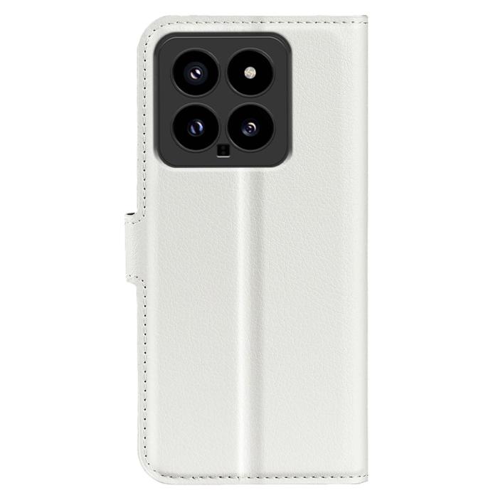 Bild 6,  Xiaomi 14 Fodral Litchi Läder Vit