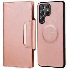  Samsung Galaxy S22 Ultra Fodral 2in1 L&auml;der Ros&eacute;guld