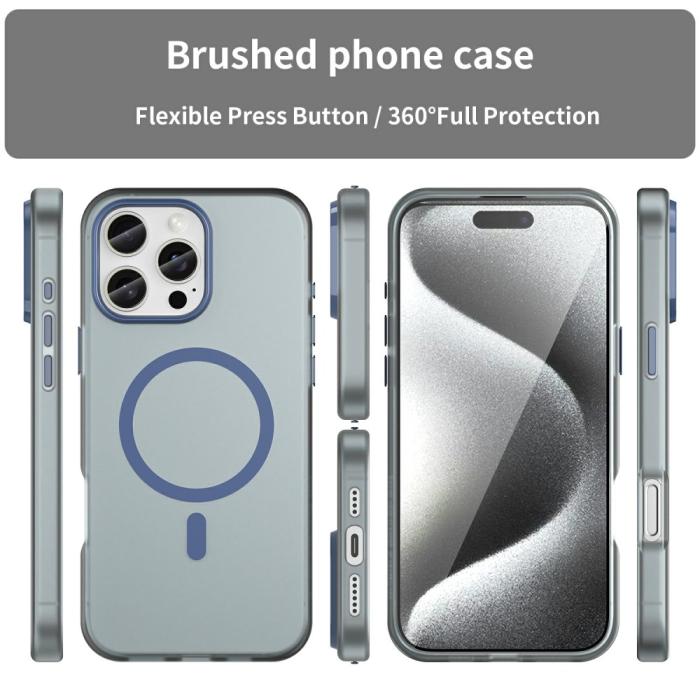Bild 3,  iPhone 16 Pro Max Skal MagSafe Slim Matt Mörk Blå
