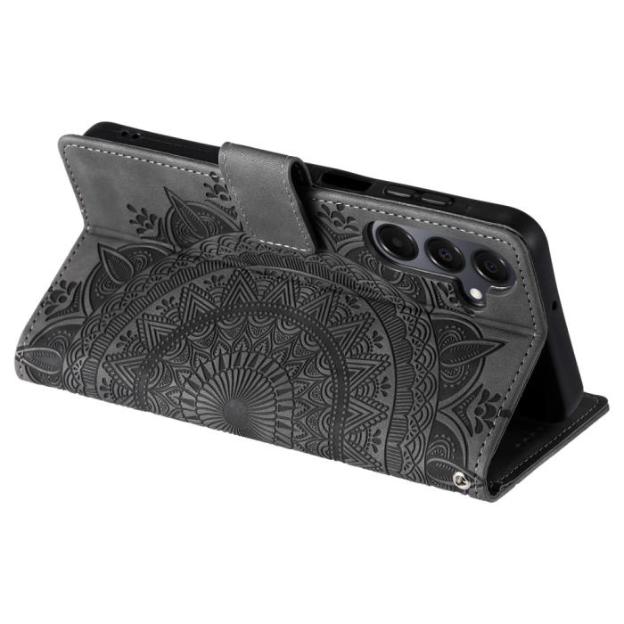 Bild 3,  Samsung Galaxy A16 / A26 5G Fodral Mandala Läder Grå