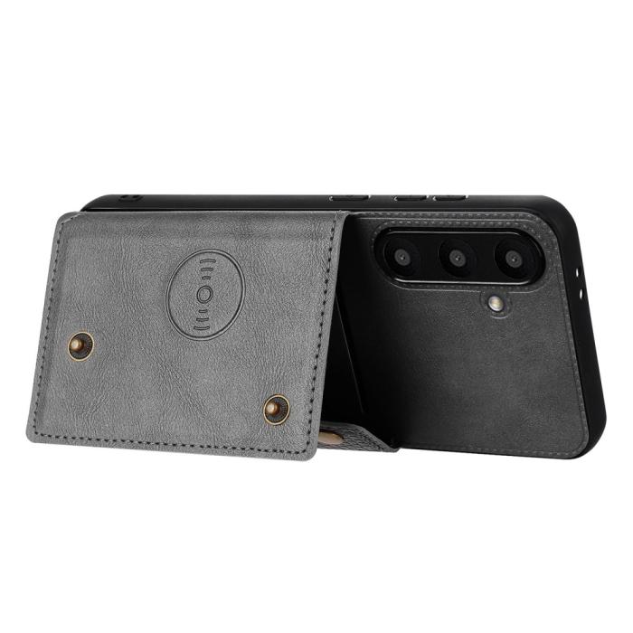 Bild 4,  Galaxy A56 5G/A36 5G Skal Läder Med Kortfack Och Magnet
