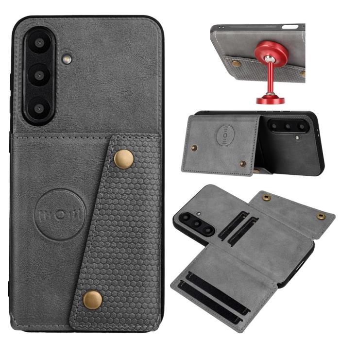 Bild 5,  Galaxy A56 5G/A36 5G Skal Läder Med Kortfack Och Magnet