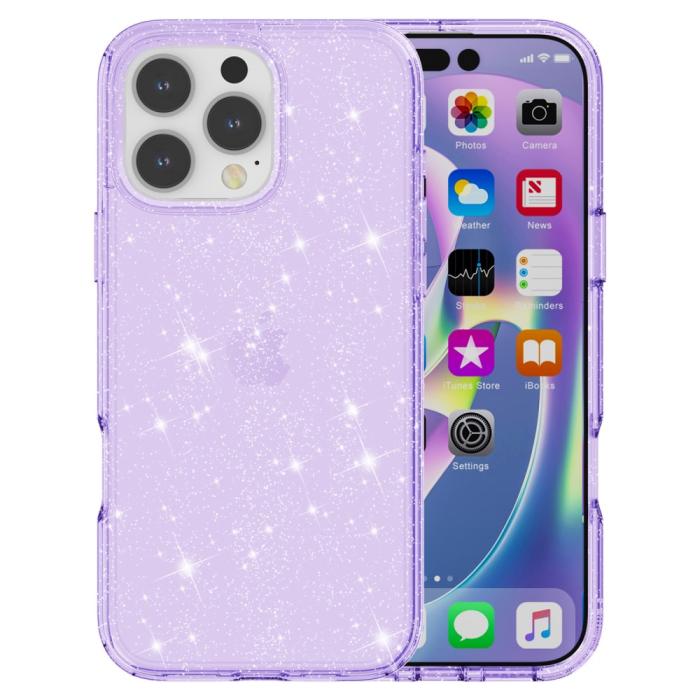 Bild 2,  iPhone 16 Pro Skal Glitter Lila