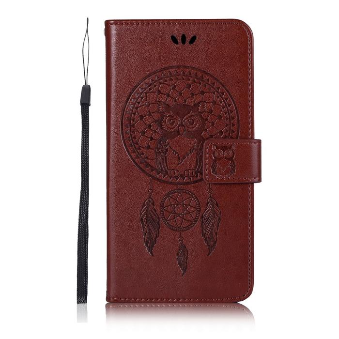 Bild 2,  Xiaomi Redmi 9C Fodral Owl Dream Catcher Brun