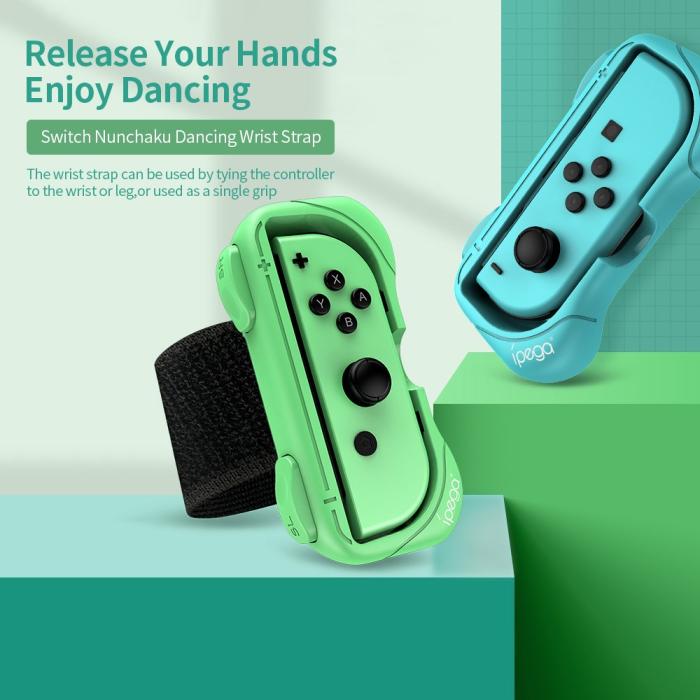 Bild 3, iPega iPega 2-PACK Armband Med Fäste För Joy-Con Grön/Blå