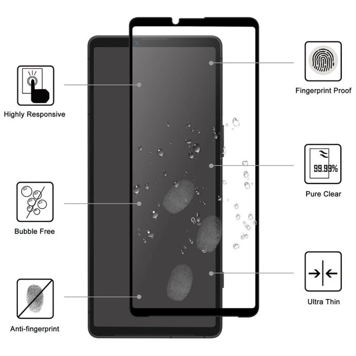 Bild 2,  Sony Xperia 10 VI Heltäckande Skärmskydd Transparent