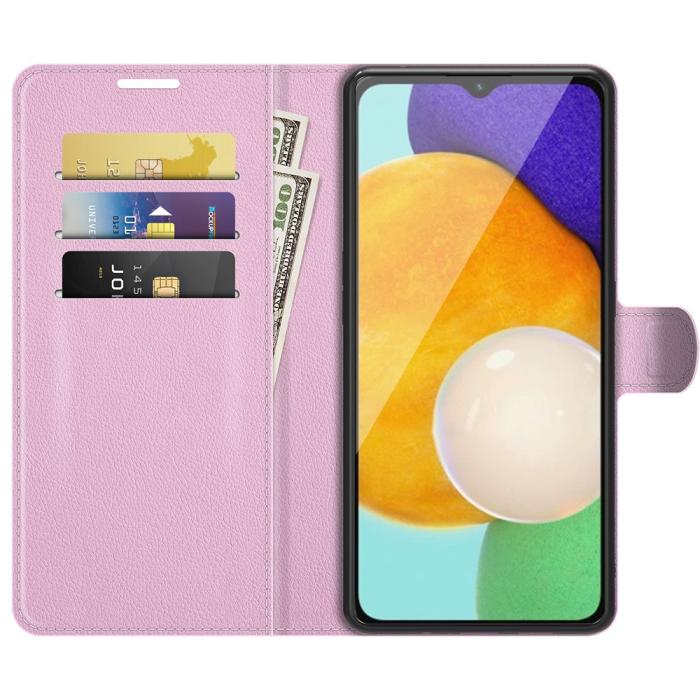 Bild 4,  Samsung Galaxy A04s / A13 5G Fodral Litchi Läder Ljus Rosa