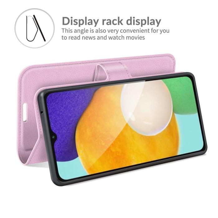 Bild 6,  Samsung Galaxy A04s / A13 5G Fodral Litchi Läder Ljus Rosa