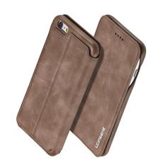 LC.IMEEKE iPhone 6/6S - LC.IMEEKE Retro L&auml;der Fodral - Brun