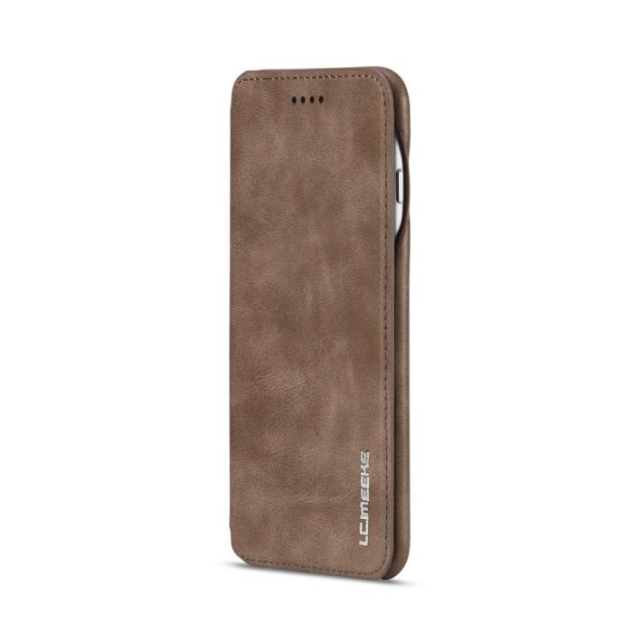 Bild 4, LC.IMEEKE iPhone 6/6S - LC.IMEEKE Retro Läder Fodral - Brun