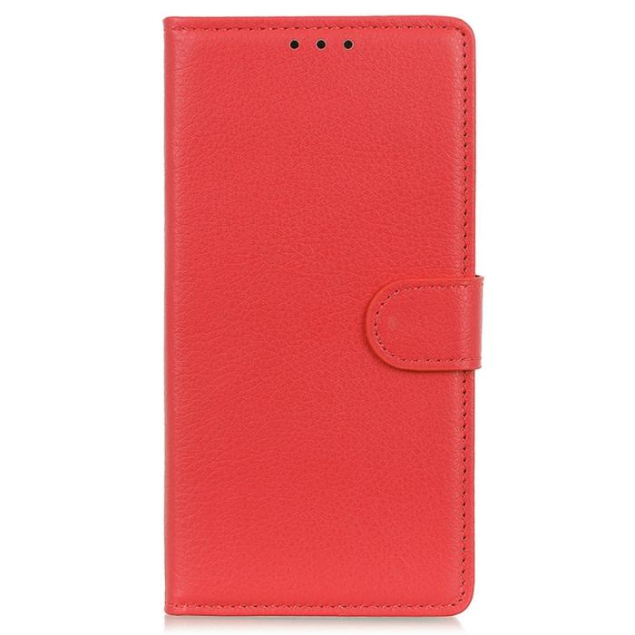Bild 6,  Motorola Edge 50 Neo Fodral Litchi Läder Röd