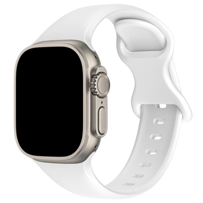Bild 2, ColorPop Silikon Armband Butterfly Apple Watch 42/41/40/38 mm (M/L) Vit