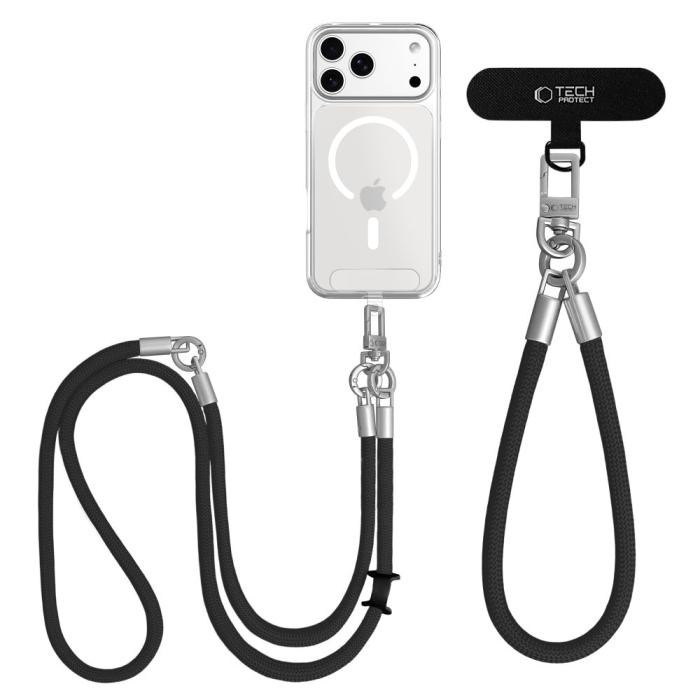 Bild 4, Tech-Protect Tech-Protect Mobilsnöre CrossBody & Wrist Rope Svart