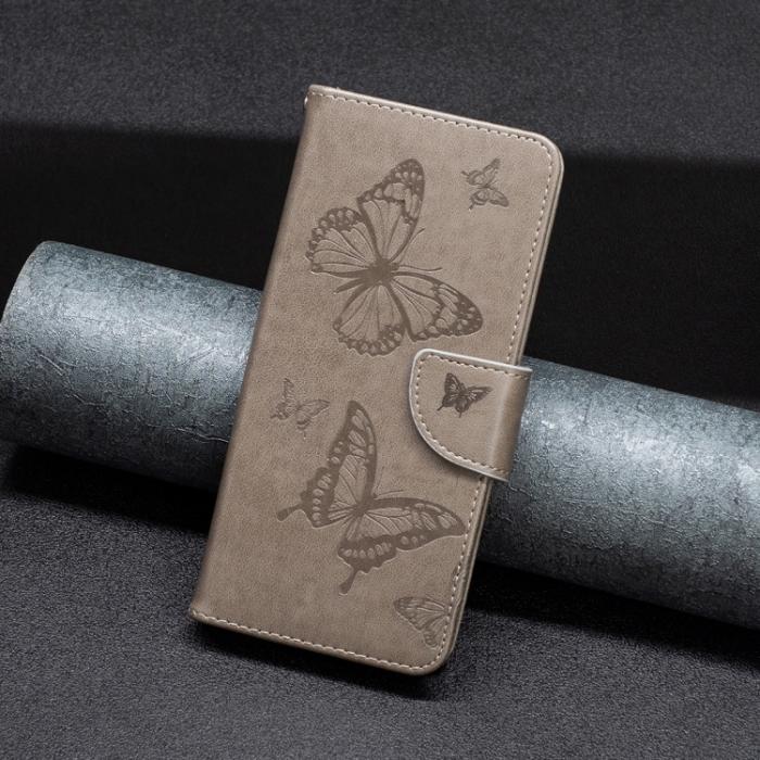 Bild 5,  Samsung Galaxy A13 4G Fodral Butterfly Tryck Grå