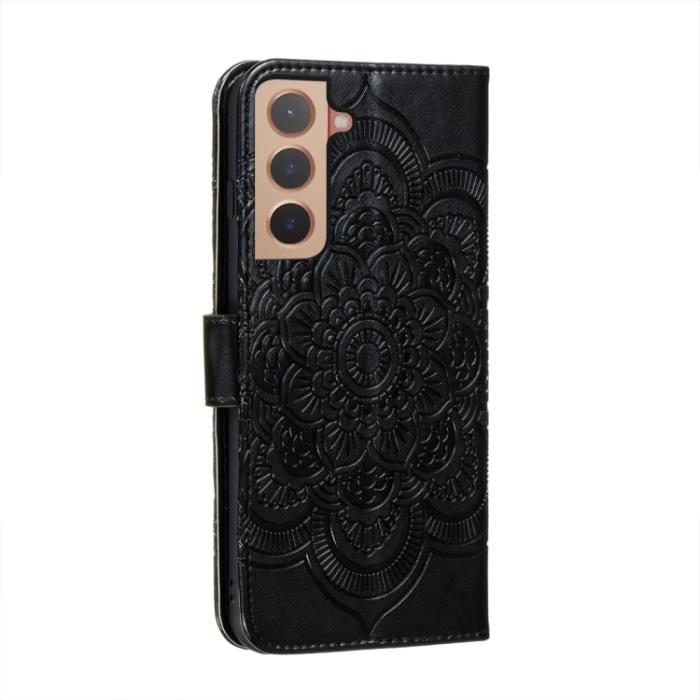 Bild 3,  Samsung Galaxy S22 Fodral Sun Mandala Läder Svart