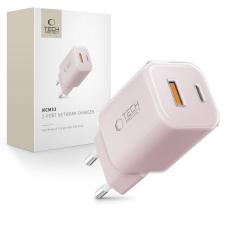 Tech-Protect Tech-Protect 33W V&auml;ggladdare PD QC USB-C / USB-A Baby Pink