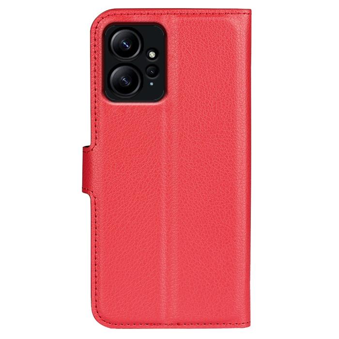 Bild 6,  Xiaomi Redmi Note 12 4G Fodral Litchi Läder Röd