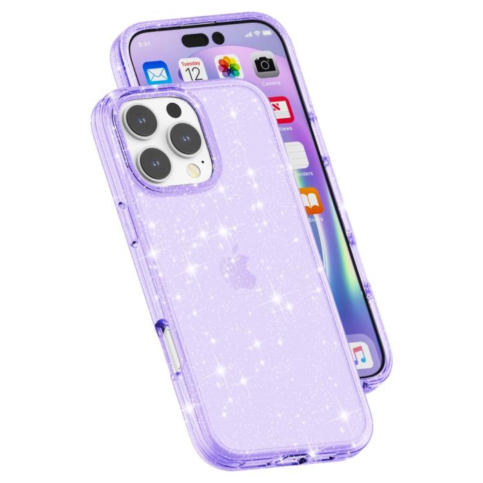 Bild 6,  iPhone 16 Pro Skal Glitter Lila