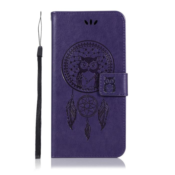 Bild 2,  Xiaomi Redmi 9C Fodral Owl Dream Catcher Lila