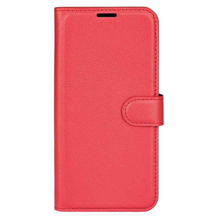 Bild 5,  Xiaomi 14T Pro Fodral Litchi Läder Röd