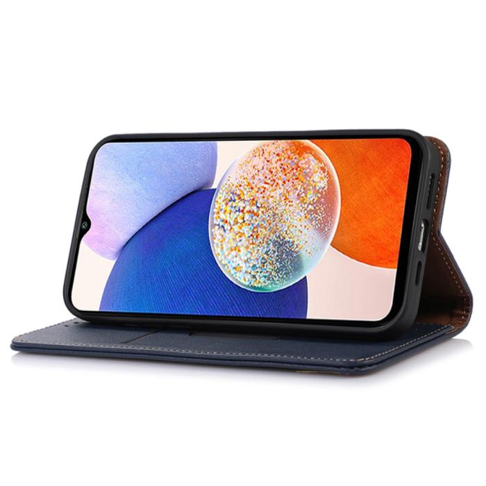 Bild 3, KHAZNEH KHAZNEH Galaxy S24 Ultra Fodral Flip RFID Äkta Läder Blå