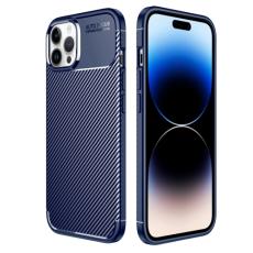  iPhone 14 Pro Skal Kolfiber Textur Bl&aring;