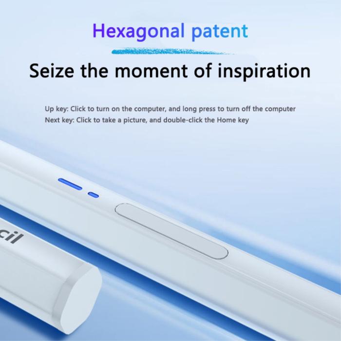 Bild 4,  Bluetooth Magnetisk Hexagon Stylus Touchpenna Vit