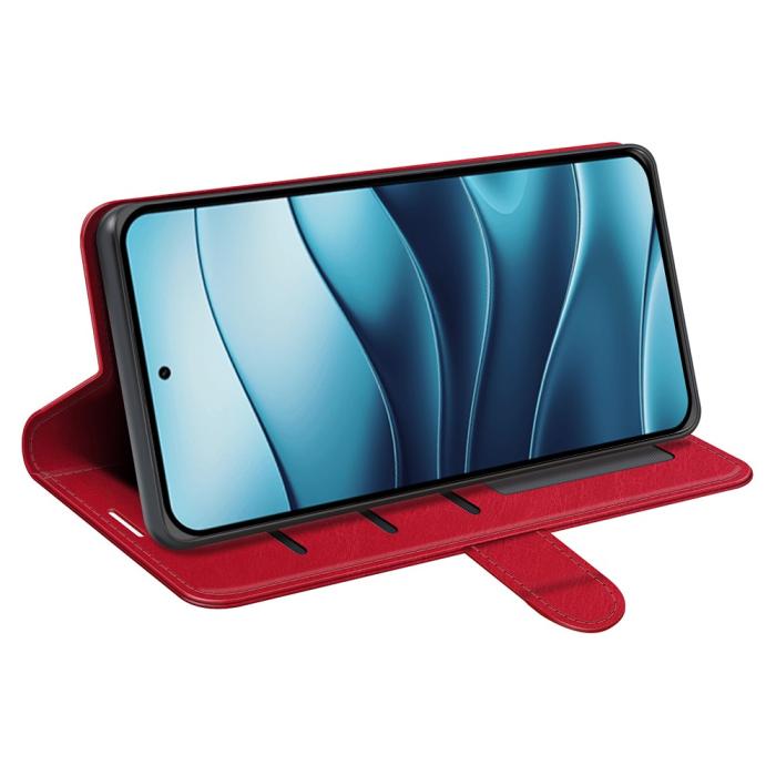 Bild 3,  Xiaomi Redmi Note 14 4G Fodral Crazy Horse Läder Röd