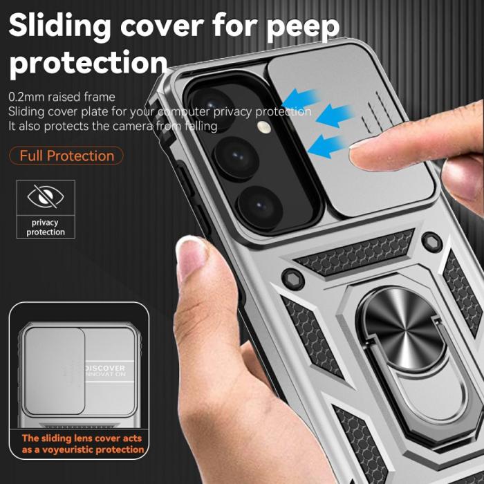 Bild 5,  Samsung Galaxy S25 Plus Skal Hybrid Ring CamShield Silver