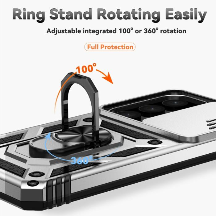 Bild 6,  Samsung Galaxy S25 Plus Skal Hybrid Ring CamShield Silver