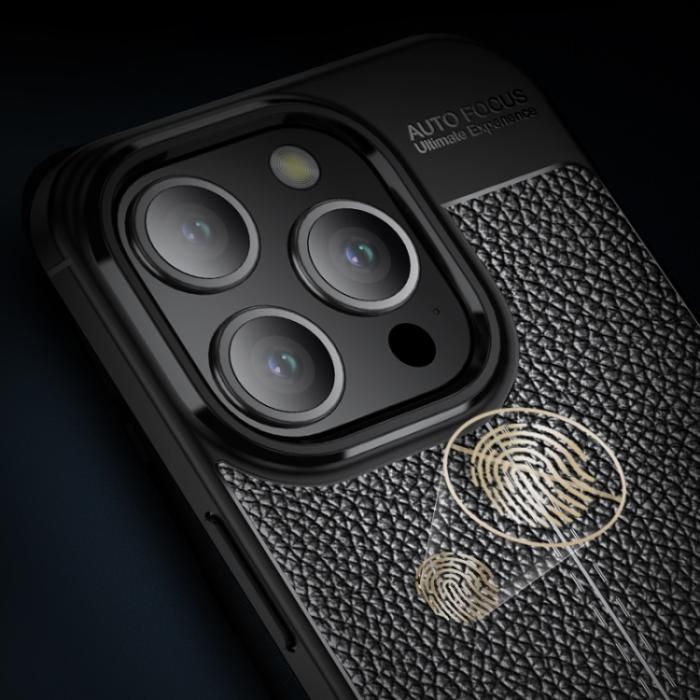 Bild 5,  iPhone 15 Pro Skal Litchi Textur Svart