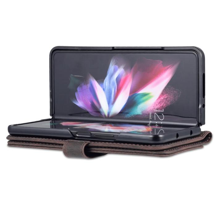 Bild 3, AZNS AZNS Galaxy Z Fold 5 Fodral Läder Brun