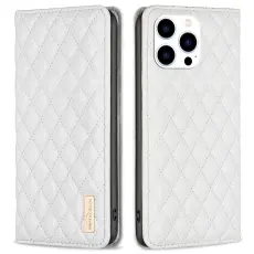 BINFEN BINFEN iPhone 16 Pro Max Fodral Diamond Flip Vit