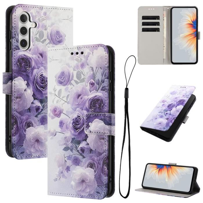 Bild 2,  Samsung Galaxy A57 5G Fodral Med Tryck Lila Rosor