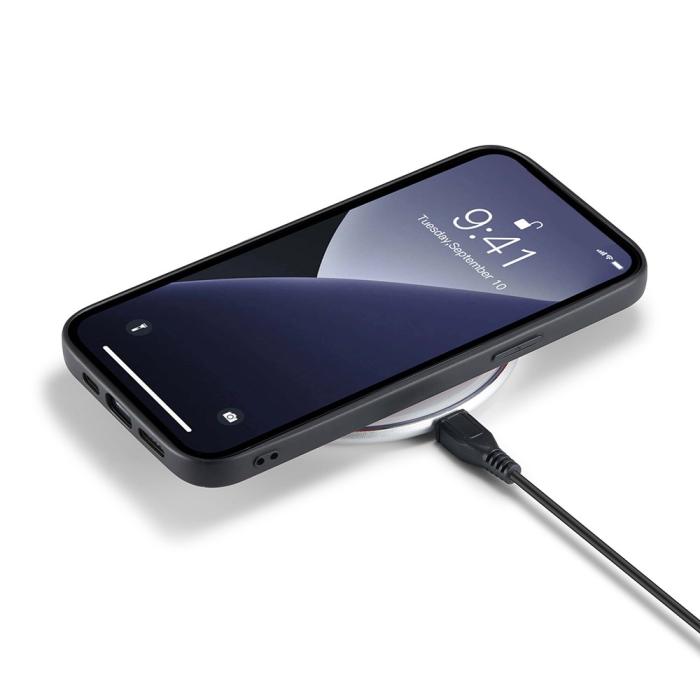 Bild 4, DG.MING DG.MING iPhone 15 Pro Skal Läder Glitter Svart