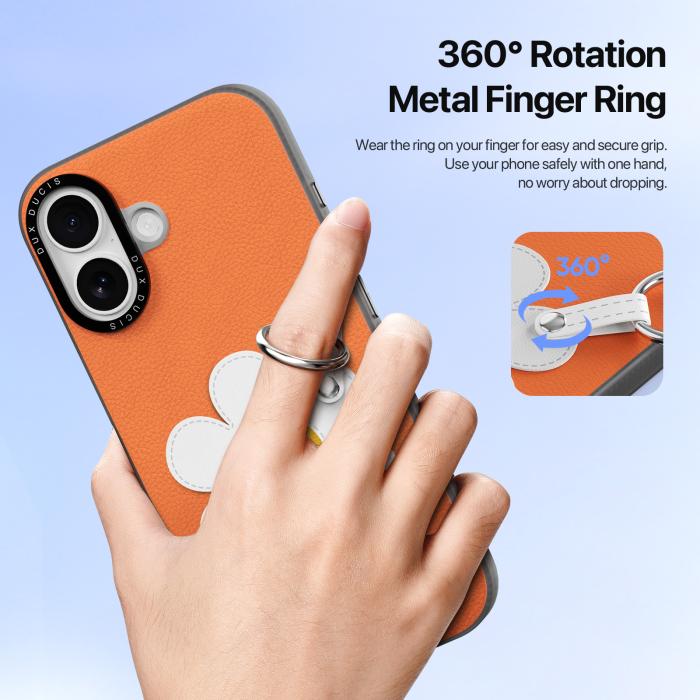 Bild 6, DUX DUCIS DUX DUCIS iPhone 17 Skal PU-Läder Prästkrage Orange