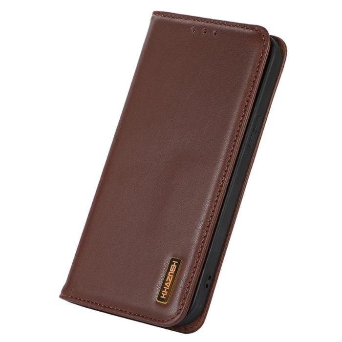 Bild 5, KHAZNEH KHAZNEH Galaxy S24 Ultra Fodral Flip RFID Äkta Läder Brun