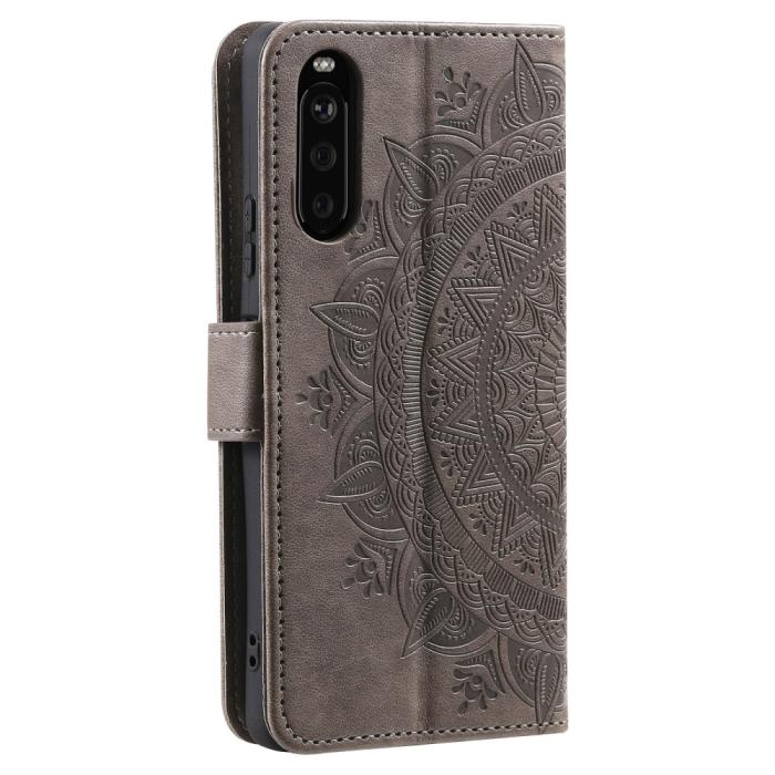 Bild 6,  Sony Xperia 10 VI Mandala Läder Fodral Grå