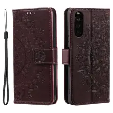  Sony Xperia 10 VI Mandala L&auml;der Fodral Brun