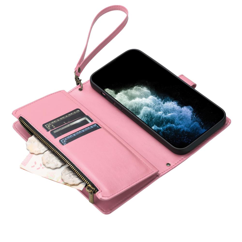  Samsung Galaxy S26 Fodral Multifunktionellt Läder Rosa