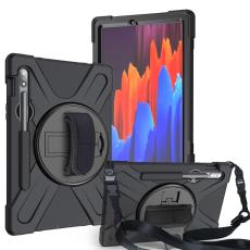  Galaxy Tab S8 / Tab S7 Skal 360&deg; Hybrid Kickstand Med Strap