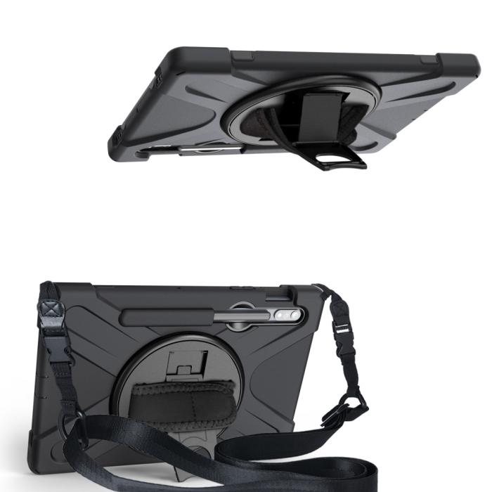 Bild 2,  Galaxy Tab S8 / Tab S7 Skal 360° Hybrid Kickstand Med Strap