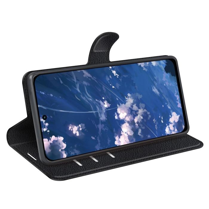 Bild 3,  Motorola Moto G32 Fodral Litchi Läder Svart